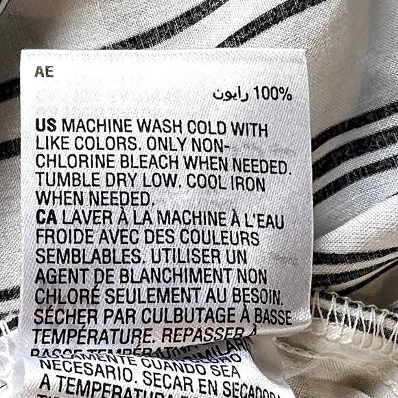 INC Twist Front Button Up Shirt Striped White Black Womens Small - Picture 13 of 13